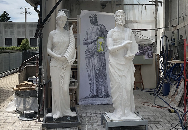 laboratorio statue in marmo