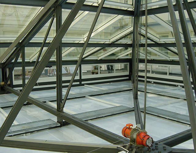 Dettagli struttura portante lucernario