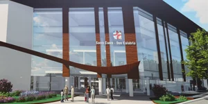 Render dell'esterno dell'ospedale Sacro Cuore di Negrar, Verona